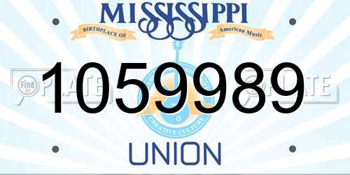1059989 Mississippi License Plate
