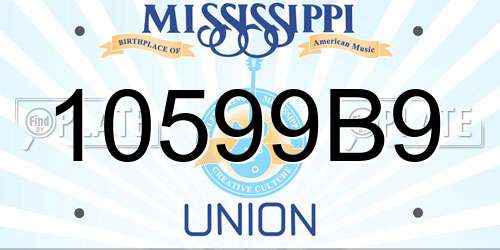 10599B9 Mississippi License Plate