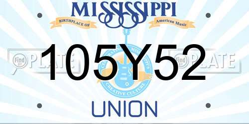 105Y52 Mississippi License Plate