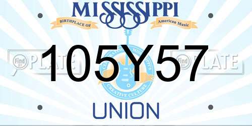 105Y57 Mississippi License Plate