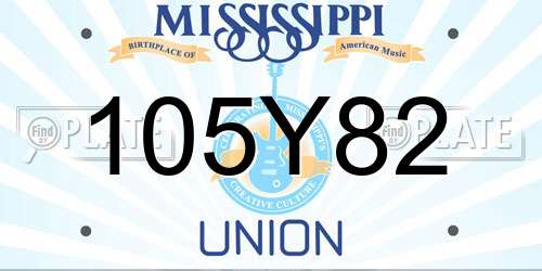 105Y82 Mississippi License Plate