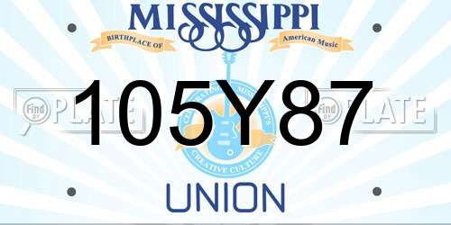 105Y87 Mississippi License Plate