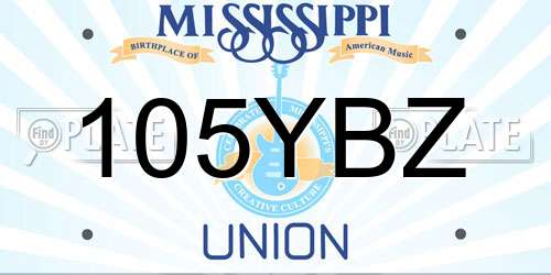 105YBZ Mississippi License Plate