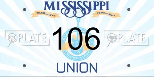 106 Mississippi License Plate