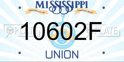 10602F Mississippi License Plate