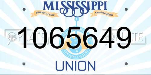 1065649 Mississippi License Plate