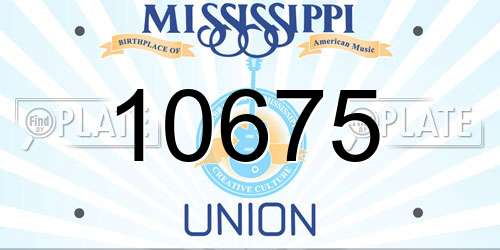 10675 Mississippi License Plate