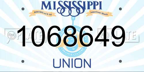 1068649 Mississippi License Plate