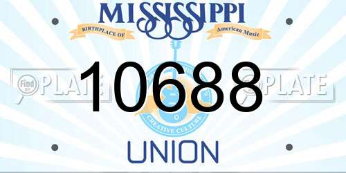 10688 Mississippi License Plate