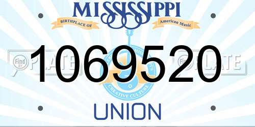 1069520 Mississippi License Plate