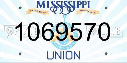 1069570 Mississippi License Plate