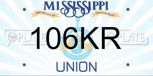 106KR Mississippi License Plate
