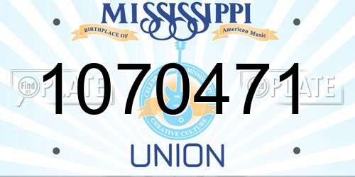1070471 Mississippi License Plate