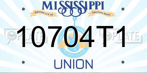 10704T1 Mississippi License Plate