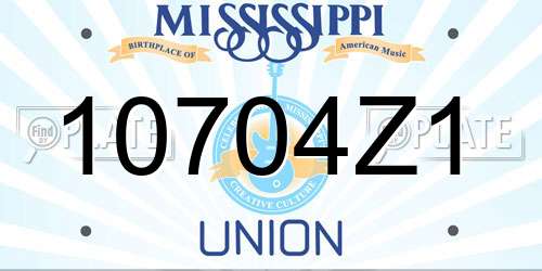10704Z1 Mississippi License Plate