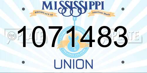 1071483 Mississippi License Plate