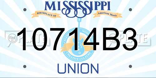 10714B3 Mississippi License Plate