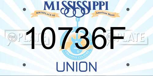 10736F Mississippi License Plate