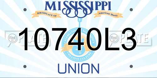 10740L3 Mississippi License Plate