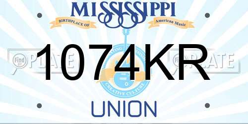 1074KR Mississippi License Plate