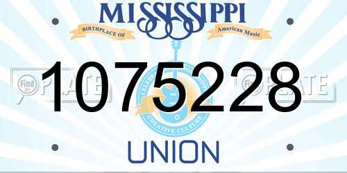 1075228 Mississippi License Plate