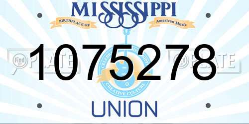 1075278 Mississippi License Plate