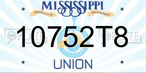 10752T8 Mississippi License Plate
