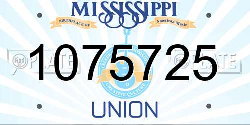 1075725 Mississippi License Plate