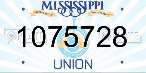 1075728 Mississippi License Plate