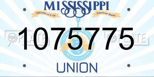 1075775 Mississippi License Plate