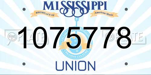 1075778 Mississippi License Plate