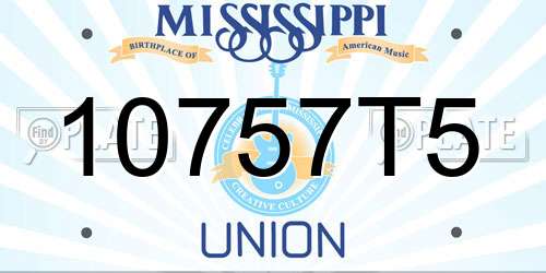 10757T5 Mississippi License Plate