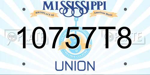 10757T8 Mississippi License Plate