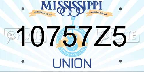 10757Z5 Mississippi License Plate