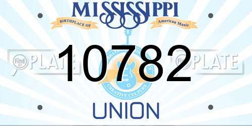 10782 Mississippi License Plate
