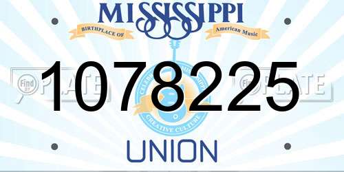 1078225 Mississippi License Plate