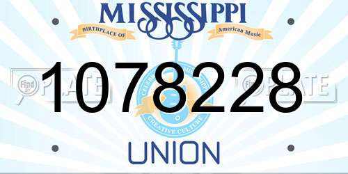 1078228 Mississippi License Plate