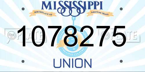 1078275 Mississippi License Plate