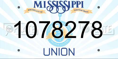 1078278 Mississippi License Plate