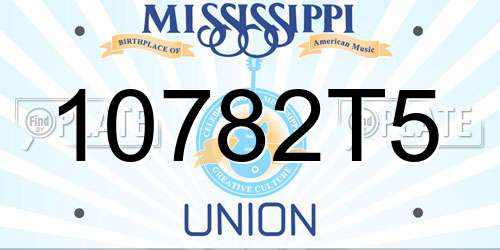10782T5 Mississippi License Plate