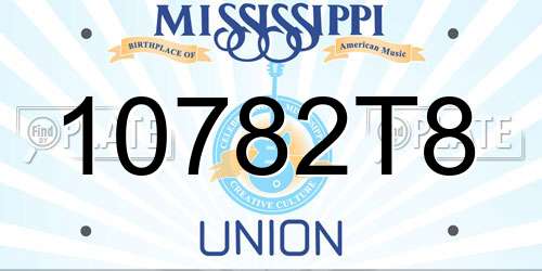 10782T8 Mississippi License Plate