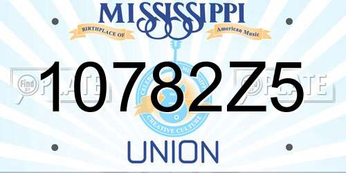 10782Z5 Mississippi License Plate