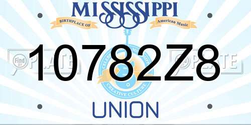 10782Z8 Mississippi License Plate