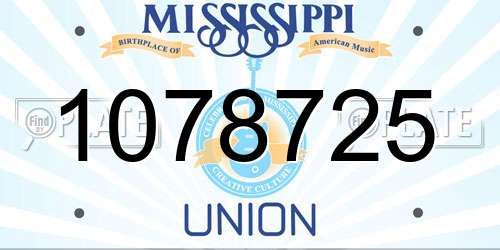 1078725 Mississippi License Plate