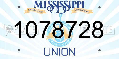 1078728 Mississippi License Plate