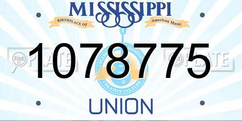 1078775 Mississippi License Plate