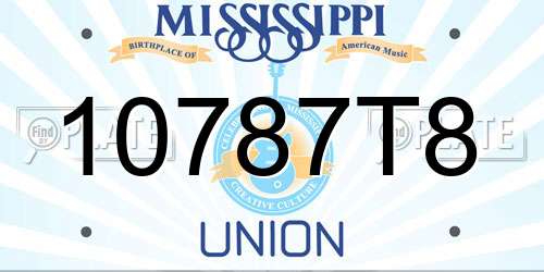 10787T8 Mississippi License Plate