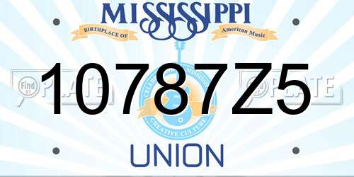 10787Z5 Mississippi License Plate