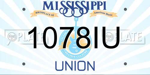 1078IU Mississippi License Plate