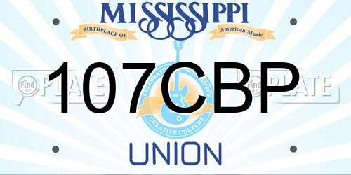 107CBP Mississippi License Plate